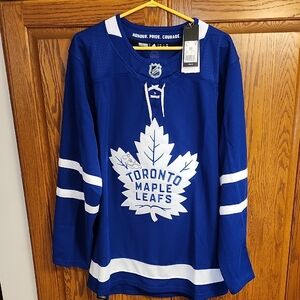 Men's Adidas Toronto Maple Leafs Blue Hockey Jersey With GARY ROBERTS autograph